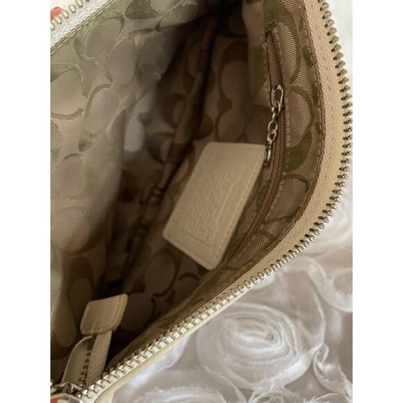 Vtg COACH Bone pebble leather Y2K Demi mini convertible wristlet shoulder bag - Picture 9 of 10